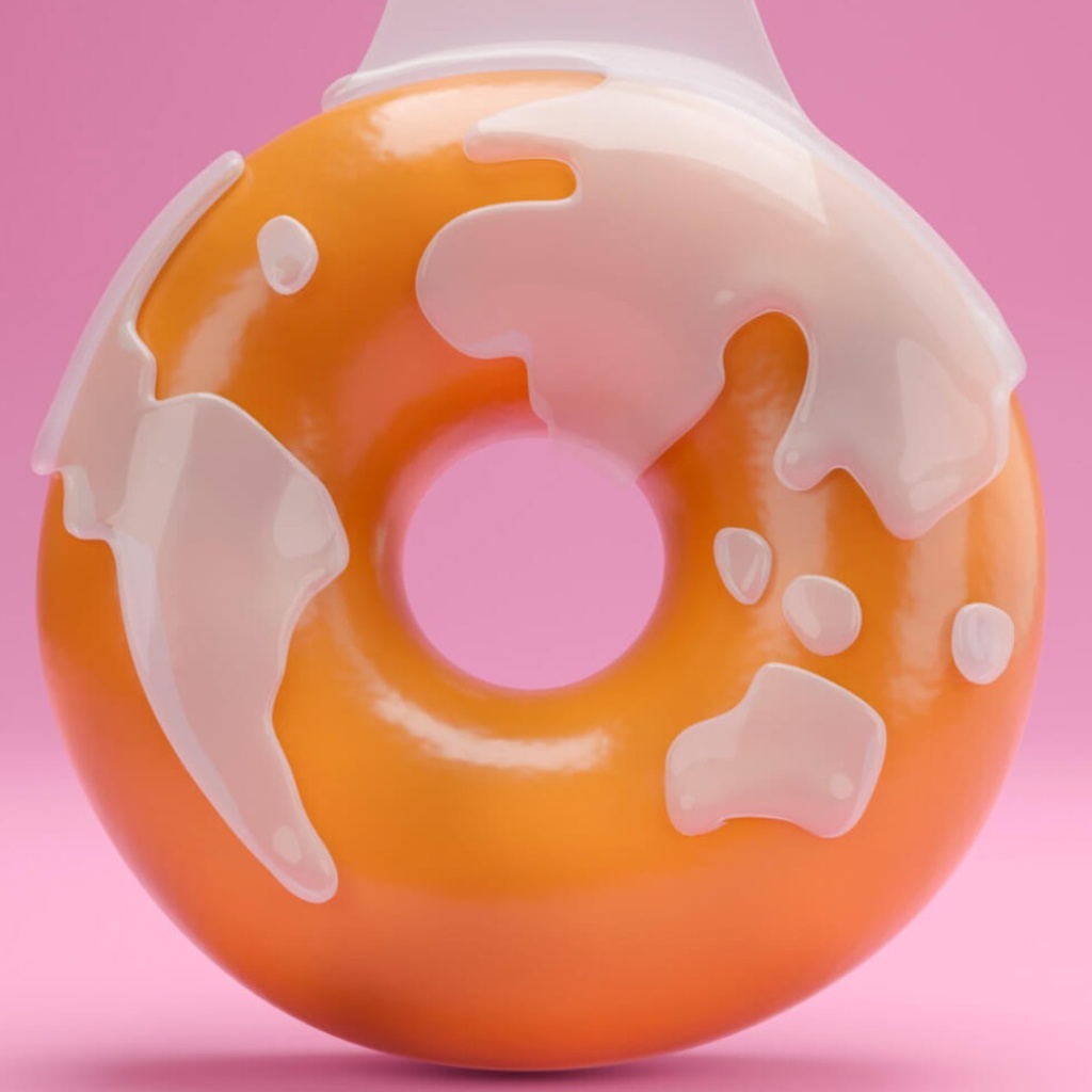 Realistic doughnut animation for social media and digital marketing.